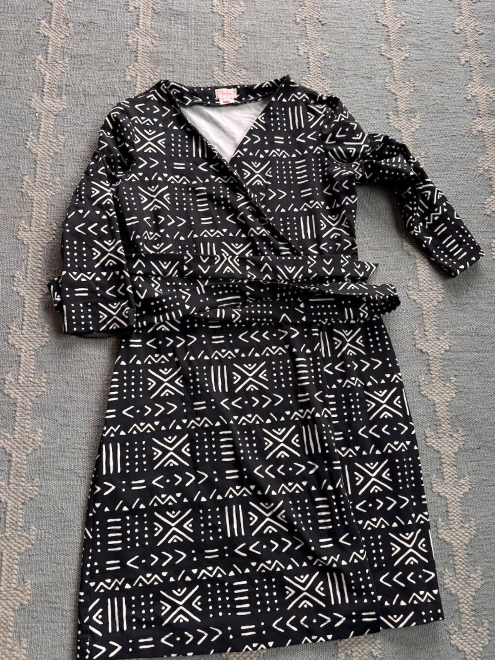 Persifor black and white wrap dress - S/M